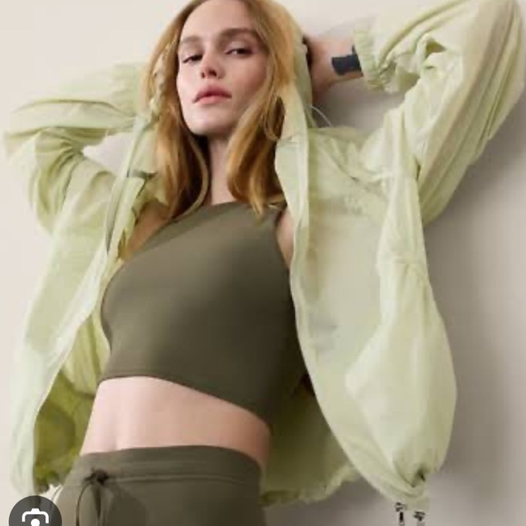 Athleta Tops - Athleta S Expedition Jacket Celadon Tint Green Light Green Hooded Windbreaker